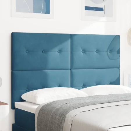 Cabecero con botones acolchados en terciopelo azul oscuro de 140 cm | Foro24.es | Tu tienda online para hogar, jardín y más Foro24.es
