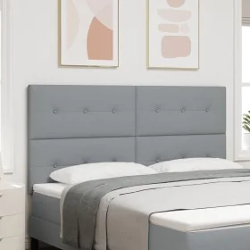 Cabezal Botonera Gris Claro 180 cm Tela