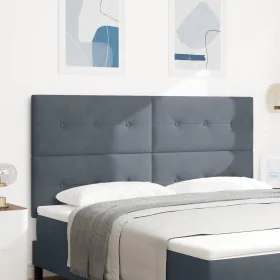 Cabecera con botones acolchados en gris oscuro de