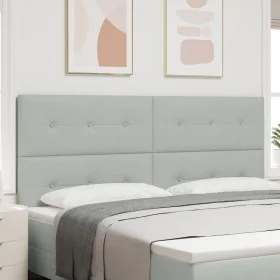 Cabecero con Botones Acolchados Gris Claro 200 cm Terciopelo by , Headboards and footboards - Ref: Foro24-3337867, Price: 150...