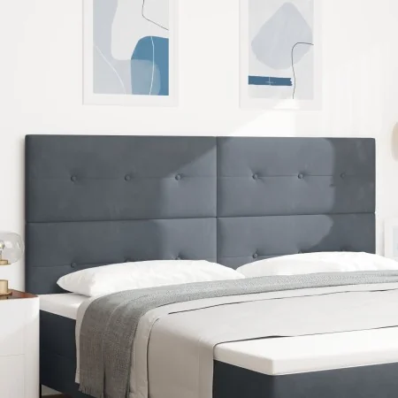 Cabecero con botones tapizado en terciopelo gris oscuro de 200 cm | Foro24.es | Tu tienda online para hogar, jardín y más Foro24.es