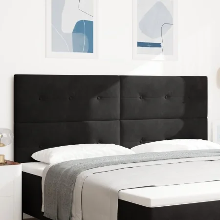 Cabecero con botones acolchados negro de 200 cm de terciopelo by , Headboards and footboards - Ref: Foro24-3337869, Price: 15...