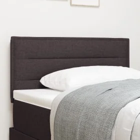 Cabecero Diseño de Líneas Marrón Oscuro 80 cm Tela