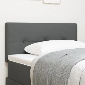 Cabecero LED con botones, tapizado en gris oscuro