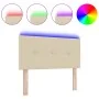 Cabecero LED Tapizado con Botones Crema 100 cm de Tela de , Cabeceros y pies de cama - Ref: Foro24-3338114, Precio: 63,43 €, ...