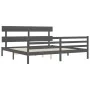 Estructura de cama con cabecero madera maciza gris 200x200 cm de vidaXL, Camas y somieres - Ref: Foro24-3195113, Precio: 168,...
