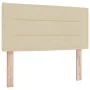 Cama con somier con colchón crema 90x200 cm tela | Foro24.es | Tu tienda online para hogar, jardín y más Foro24.es