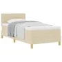 Cama con Base Reforzada y Colchón Crema 100x200 cm Tela | Foro24.es | Tu tienda online para hogar, jardín y más Foro24.es