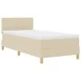 Cama con Base Reforzada y Colchón Crema 100x200 cm Tela | Foro24.es | Tu tienda online para hogar, jardín y más Foro24.es