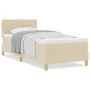 Cama con Base Reforzada y Colchón Crema 100x200 cm Tela | Foro24.es | Tu tienda online para hogar, jardín y más Foro24.es