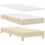 Cama con Base Reforzada y Colchón Crema 100x200 cm Tela | Foro24.es | Tu tienda online para hogar, jardín y más Foro24.es