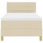 Cama con Base Reforzada y Colchón Crema 100x200 cm Tela | Foro24.es | Tu tienda online para hogar, jardín y más Foro24.es