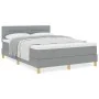 Cama Box Spring con Colchón Gris Claro 140x200 cm Tela | Foro24.es | Tu tienda online para hogar, jardín y más Foro24.es
