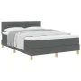 Cama Box Spring con colchón gris oscuro 160x200 cm tela | Foro24.es | Tu tienda online para hogar, jardín y más Foro24.es