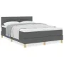 Cama Box Spring con colchón gris oscuro 160x200 cm tela | Foro24.es | Tu tienda online para hogar, jardín y más Foro24.es