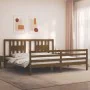 Estructura cama y cabecero madera maciza marrón miel 200x200 cm de vidaXL, Camas y somieres - Ref: Foro24-3194594, Precio: 17...
