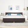 Cama con Box Spring con Colchón Marrón Oscuro 200x200 cm Tela | Foro24.es | Tu tienda online para hogar, jardín y más Foro24.es