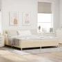 Cama con Base de Resortes con Colchón Crema 200x200 cm Tela | Foro24.es | Tu tienda online para hogar, jardín y más Foro24.es
