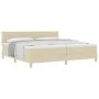 Cama con Base de Resortes con Colchón Crema 200x200 cm Tela | Foro24.es | Tu tienda online para hogar, jardín y más Foro24.es