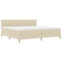 Cama con Base de Resortes con Colchón Crema 200x200 cm Tela | Foro24.es | Tu tienda online para hogar, jardín y más Foro24.es