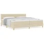 Cama con Base de Resortes con Colchón Crema 200x200 cm Tela | Foro24.es | Tu tienda online para hogar, jardín y más Foro24.es