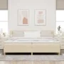 Cama con Base de Resortes con Colchón Crema 200x200 cm Tela | Foro24.es | Tu tienda online para hogar, jardín y más Foro24.es