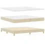 Cama con Base de Resortes con Colchón Crema 200x200 cm Tela | Foro24.es | Tu tienda online para hogar, jardín y más Foro24.es