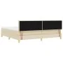 Cama con Base de Resortes con Colchón Crema 200x200 cm Tela | Foro24.es | Tu tienda online para hogar, jardín y más Foro24.es