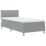Cama con Somier con Colchón Gris Claro 100x200 cm Tela | Foro24.es | Tu tienda online para hogar, jardín y más Foro24.es