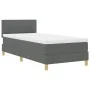 Cama con Box Spring y colchón gris oscuro 100x200 cm Tela | Foro24.es | Tu tienda online para hogar, jardín y más Foro24.es