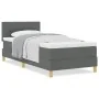Cama con Box Spring y colchón gris oscuro 100x200 cm Tela | Foro24.es | Tu tienda online para hogar, jardín y más Foro24.es