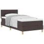 Cama con Box Spring con Colchón Marrón Oscuro 100x200 cm Tela | Foro24.es | Tu tienda online para hogar, jardín y más Foro24.es