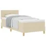 Cama con somier con colchón crema 100x200 cm tela | Foro24.es | Tu tienda online para hogar, jardín y más Foro24.es