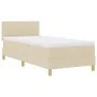 Cama con somier con colchón crema 100x200 cm tela | Foro24.es | Tu tienda online para hogar, jardín y más Foro24.es