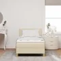 Cama con somier con colchón crema 100x200 cm tela | Foro24.es | Tu tienda online para hogar, jardín y más Foro24.es