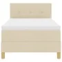 Cama con somier con colchón crema 100x200 cm tela | Foro24.es | Tu tienda online para hogar, jardín y más Foro24.es