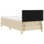 Cama con somier con colchón crema 100x200 cm tela | Foro24.es | Tu tienda online para hogar, jardín y más Foro24.es