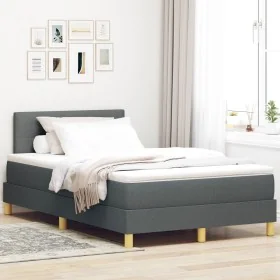 Cama Box Spring con Colchón Gris Oscuro 120x200