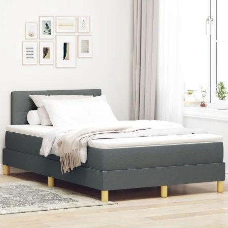 Cama Box Spring con Colchón Gris Oscuro 120x200 cm Tela | Foro24.es | Tu tienda online para hogar, jardín y más Foro24.es