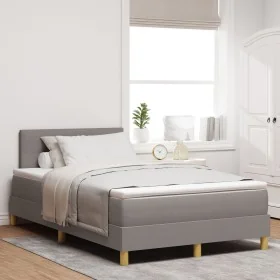 Cama Box Spring con Colchón Taupe 120x200 cm Tela
