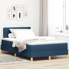 Cama con Somier con Colchón Azul 120x200 cm Tela by , Beds and slatted bases - Ref: Foro24-3338915, Price: 403,43 €, Discount: %