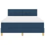Cama Base Tapizada con Colchón Azul 140x200 cm Tela by , Beds and slatted bases - Ref: Foro24-3338929, Price: 442,92 €, Disco...