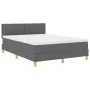 Cama con somier con colchón gris oscuro 160x200 cm tela by , Beds and slatted bases - Ref: Foro24-3338931, Price: 487,25 €, D...