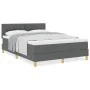 Cama con somier con colchón gris oscuro 160x200 cm tela by , Beds and slatted bases - Ref: Foro24-3338931, Price: 487,25 €, D...