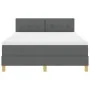 Cama con somier con colchón gris oscuro 160x200 cm tela by , Beds and slatted bases - Ref: Foro24-3338931, Price: 487,25 €, D...
