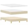 Cama con Box Spring y Colchón Crema 160x200 cm Tela | Foro24.es | Tu tienda online para hogar, jardín y más Foro24.es