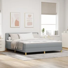 Cama de Somier con Colchón Gris Claro 180x200 cm