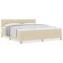Cama con Box Spring con Colchón Crema 180x200 cm Tela | Foro24.es | Tu tienda online para hogar, jardín y más Foro24.es