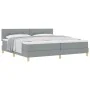 Cama con Box Spring con Colchón Gris Claro 200x200 cm Tela | Foro24.es | Tu tienda online para hogar, jardín y más Foro24.es