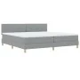 Cama con Box Spring con Colchón Gris Claro 200x200 cm Tela | Foro24.es | Tu tienda online para hogar, jardín y más Foro24.es